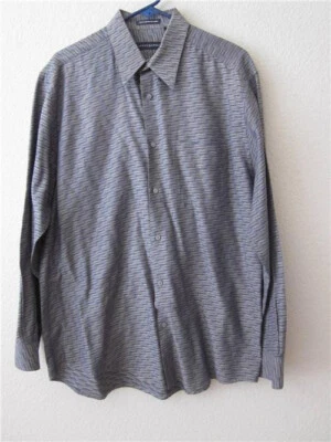 Jhane Barnes Gray Multi Button Up Men Shirt L - Image 1 of 2