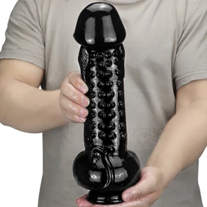 11.8" Giant Huge Ribbed Dildo Cock Big Thick Wide Dong Women Masturbator Sex Toy - Picture 1 of 12