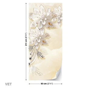 Papel pintado para puerta mural autoadhesivo puerta pájaro pintura flores 1494 - Imagen 1 de 2