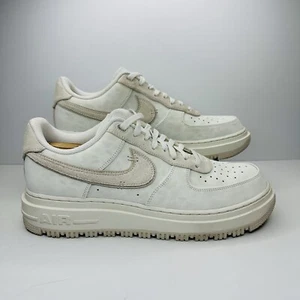 Nike Air Force 1 Luxe Mens Size 12.5 Triple White Leather Sneakers DD9605-100 - Picture 1 of 8