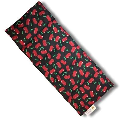 FRANZIS NÄHSTUBE Dinkelkissen 50x20cm Kirsche Schwarz Körnerkissen 100% Baumwolle für Wärme und K