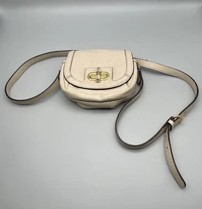 Vintage Lauren Ralph Lauren 1967 Umhängetasche Geldbörse dunkel elfenbeinfarbenes Leder - Bild 1 von 24
