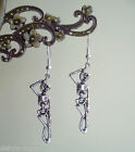 Gothic Hanging Skeleton Dangly Earrings - Pirate Punk Death Halloween