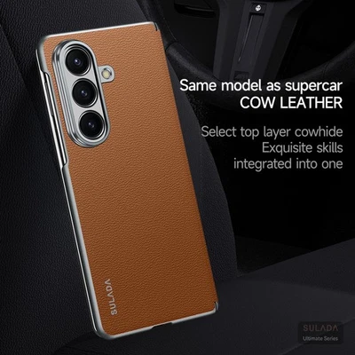 Funda magnética delgada plegable de cuero + PC para Samsung Galaxy Z cubierta con bisagra a prueba de golpes Foto 1 de 4