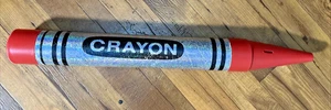 Vintage Crayola Crayon Coin Piggy Bank 35" Red Silver 1988 Ralphco RARE - Picture 1 of 4