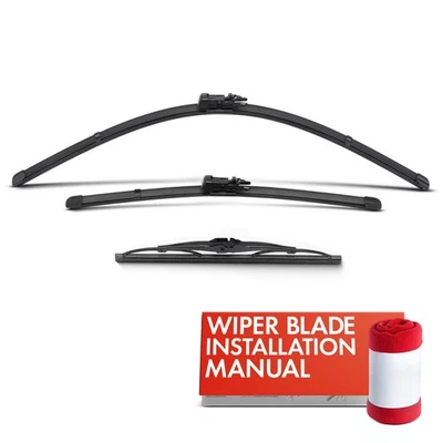 3 peças 26" & 17" & 12" lâminas de limpador de para-brisa para Cadillac SRX 2010-2016 TLP gancho - Imagem 1 de 4