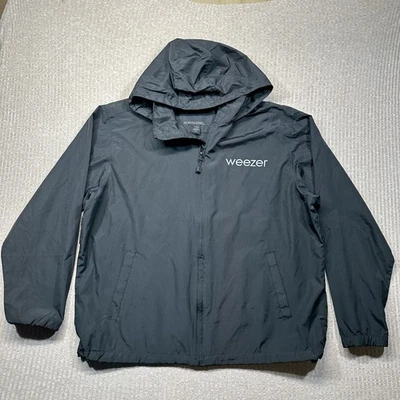Chaqueta con cuello WEEZER North End estampada con capucha delantera y trasera para hombre grande negra Foto 1 de 4