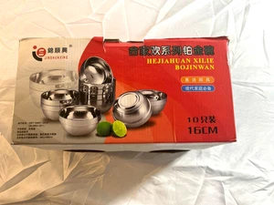 10pc 16cm Stainless Steel Bowls Set – Double Walled Insulated – Jinshunxing - Picture 1 of 3
