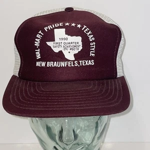 Walmart DC #6016 Trucker Hat Mesh SnapBack Cap New Braunfels, TX Vintage 1990 - Picture 1 of 8