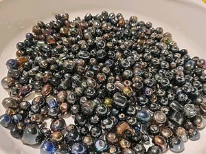 Heavy Dark Irridesent Beads Asst. Sizes, Very Shiny - Picture 1 of 16