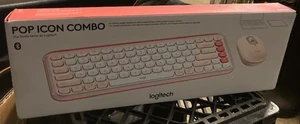 Logitech POP ICON Combo, Bluetooth Keyboard and Mouse Combo - Rose - Picture 1 of 1
