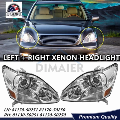 For 04-06 Lexus LS430 Front HID Xenon Projector Headlight Head Lamp LEFT + RIGHT - Image 1 of 4