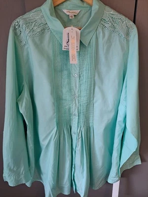 BNWT Beautiful Changes By Together Cotton Blouse Mint Colour Size 26 - Image 1 of 4