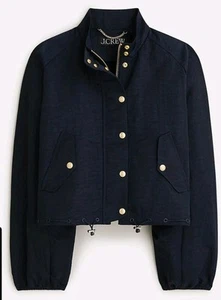J. Crew Women’s Collection Lightweight Bomber Jacket Size L Navy Blue NWT - Picture 1 of 11