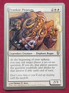 Magic The Gathering UNHINGED FRANKIE PEANUTS white card MTG - Picture 1 of 2