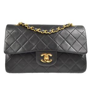 Chanel Classic Double Flap Small Shoulder Bag Black Lambskin 1905041 97363
