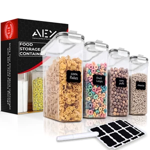 4pc Air Tight Storage Containers Cereal Food Dry Kitchen Pantry Dispenser - Picture 1 of 10