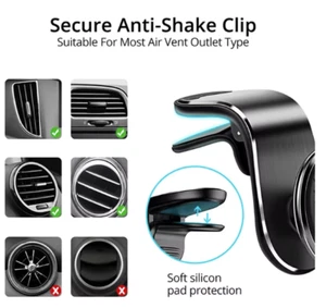 360 Rotation Magnetic Car Mount Air Vent Clip Phone Holder For iPhone Samsung - Picture 1 of 5