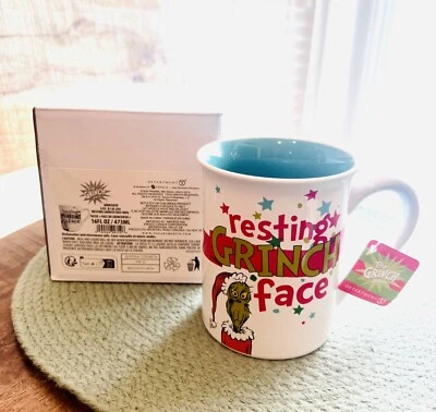 Department 56 Resting Grinch Face Mug Dr Seuss Christmas Holiday 2019 - Image 1 of 4