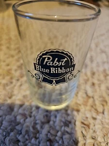 VINTAGE PABST BLUE RIBBON SHORTY CHASER GLASS 3 ½" PBR - Picture 1 of 7