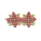 Women's Girls Vintage Hair Barrette Snap Clip Decorated Patterns Colors Crystals