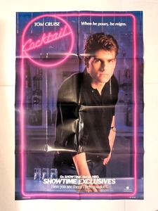 "Cocktail" Original Showtime Release Movie Poster 1989 Tom Cruise RARE - Picture 1 of 9