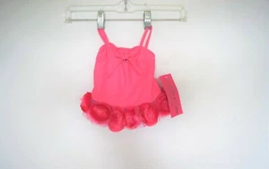 Traje de baño Isobella & Chloe para niñas rosa con flores de ancho de 1 pieza talla 9M - Imagen 1 de 3