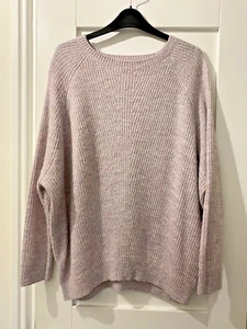 F&F Pale Lilac Alpaca & Wool Blend Oversized Jumper Long Sleeve Top UK 10 - Picture 1 of 7