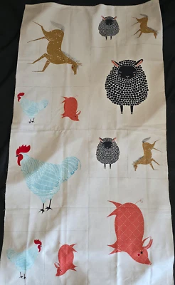 Farm Charm Fabric Panel Moda Fabrics Chickens Pigs Horses Sheep Animals - Image 1 of 4