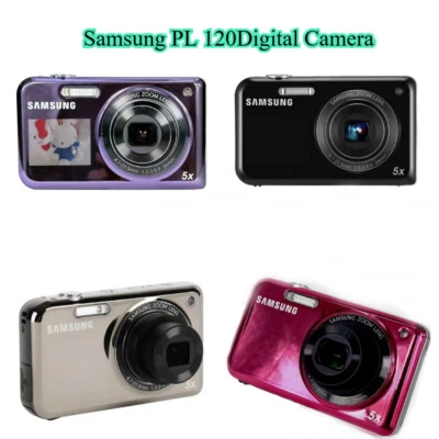 Cámara digital Samsung PL120 14,2 MP LCD doble vintage roja/púrpura/negra en inglés Foto 1 de 4