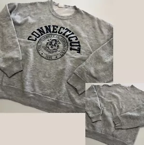 Sudadera De Colección UCONN Bassett Walker Talla L Gris Sudores Resistentes Gráfico Pullover - Imagen 1 de 19
