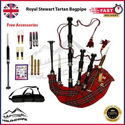 Gaita Great Highland Scottish Royal Stewart Gaitas Palisandro Plata Soportes Foto 1 de 3