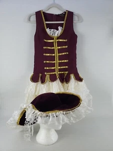 Underwraps Costume Lady Pirate Outfit & Hat Woman Sz Small Maroon Lace - Picture 1 of 24