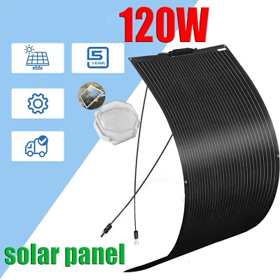 WUZECK Sonderangebot 120W Solarmodul Flexibel Solarpanel Mono Balkonkraftwerk Wohnmobil