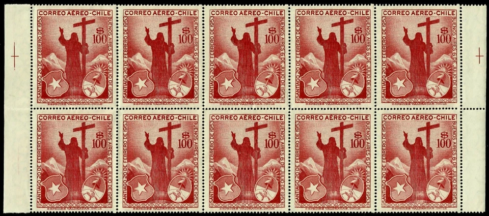 CHILE, Exchange of Visits between Argentina and Chilean Presidents, block of 10. - Image 1 of 1