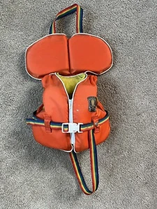 Vintage America’s Cup Toddler Size Life Preserver Jacket Vest Orange W/ Rainbow - Picture 1 of 9