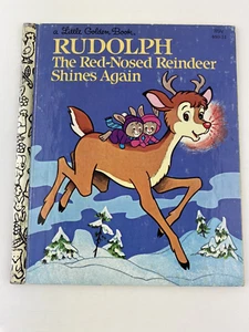 Rudolph The Red Nosed Reindeer Shines Again Little Golden Book 460-31 1982 - Foto 1 di 9