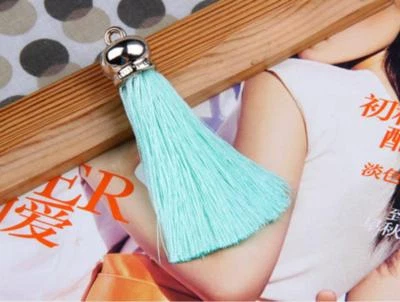 V86(1,10pcs)5cm Long tassel Plastic Gold (use for earring bookmark runner dress - Image 1 of 4