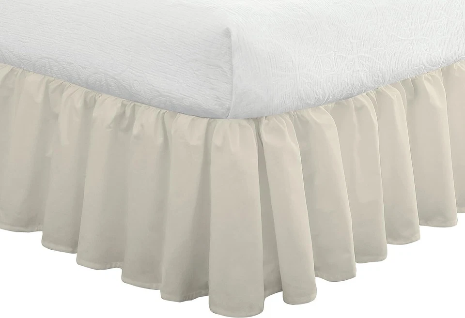 Fresh Ideas Ruffled Poplin Bedskirt Twin Ivory
