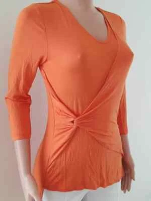 NUEVO Prendas para el torso de mujer con cable y calibre talla S naranja túnica viscosa spandex C1 Foto 1 de 4