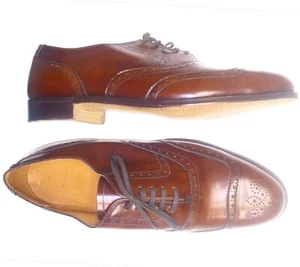 EUC vintage COLE HAAN Benchmade ENGLAND 13 D Chili Wingtip Brogue Oxford Shoes - Imagen 1 de 3