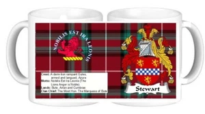 Scottish Clan Stewart Of Bute Scotland Crest Coat of Arms Keramiktasse - Bild 1 von 3