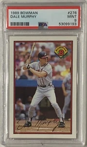 1989 BOWMAN DALE MURPHY PSA 9 36 YEAR OLD BASEBALL CARD #276 ATLANTA BRAVES MVP - Picture 1 of 2