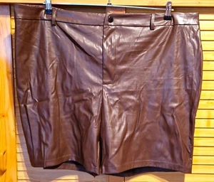 Damen Kunstleder Shorts Bermuda Ledershorts Übergröße 4XL 54 - Bild 1 von 1
