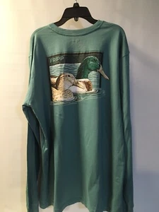 Camiseta deportiva FRIPP Mallard manga larga para hombre grande azul caza pato nueva con etiquetas B12 - Imagen 1 de 5