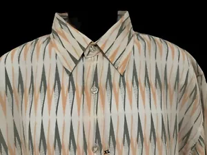 Jordan Craig Mens Shirt Short Sleeve Button Sage Peach Geometric XL NEW - Imagen 1 de 7