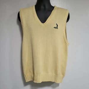 Polo Ralph Lauren Size L Yellow Cotton Pinehurst V-neck Sweater Vest - Picture 1 of 5
