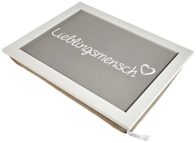 144196 - Kissen Tablett Lieblingsmensch ca. 43 x 325 cm Grau - Bild 1 von 4