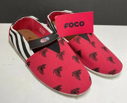 FOCO ATLANTA FALCONS WOMEN'S STRIPE CANVAS SHOE Sz M or Sz 7/8 NWT Cover