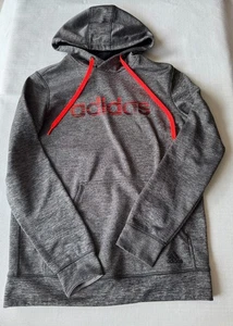 Adidas Climawarm Sweatshirt Grey & Orange Women's Size Med EUC Pocket Thumbholes - Picture 1 of 10